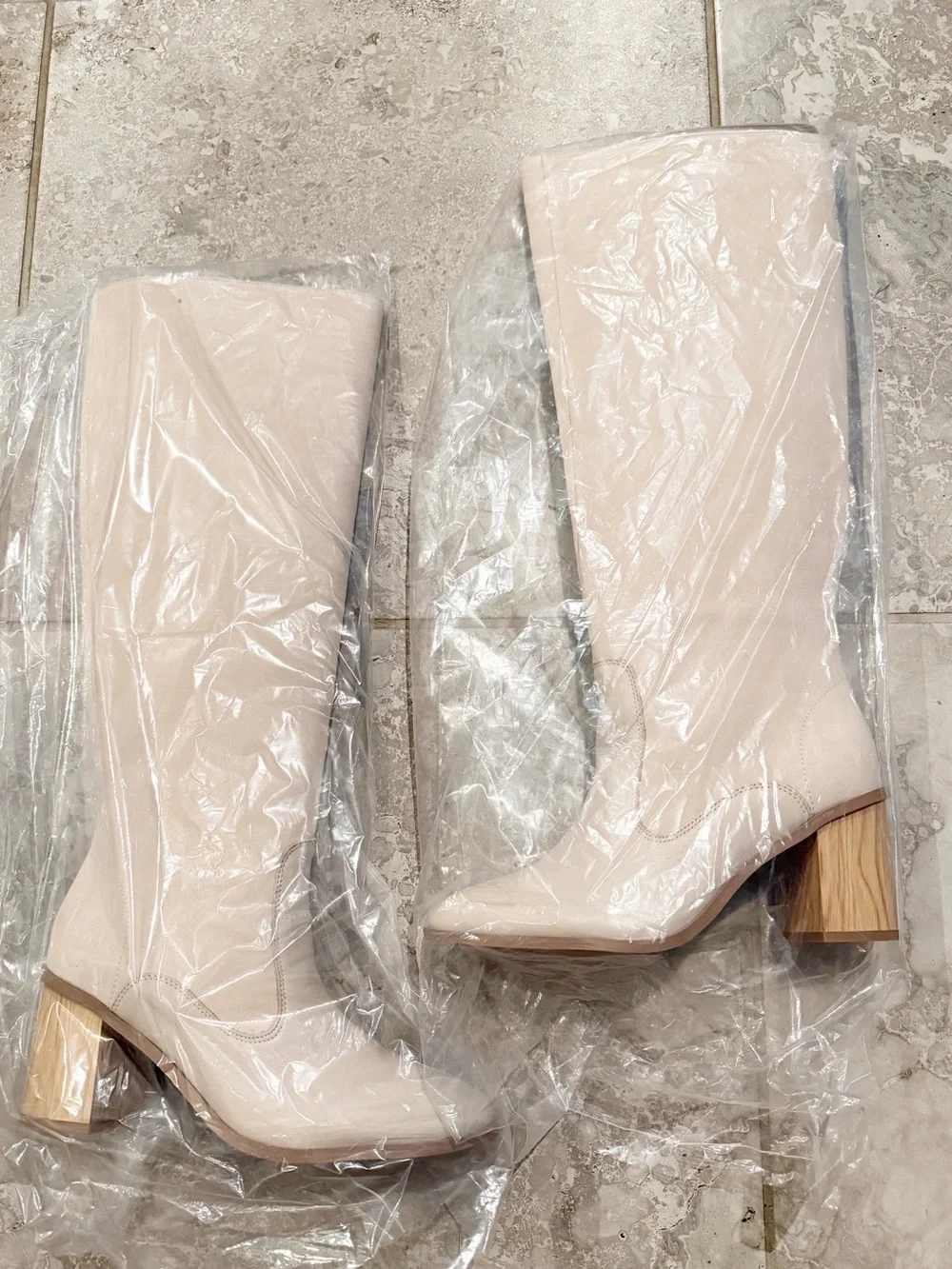 Splendid Meadow Knee High Boots in Light Beige Tapioca Suede, Size 8.5, NWT $225